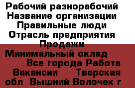 Рабочий-разнорабочий › Название организации ­ Правильные люди › Отрасль предприятия ­ Продажи › Минимальный оклад ­ 30 000 - Все города Работа » Вакансии   . Тверская обл.,Вышний Волочек г.